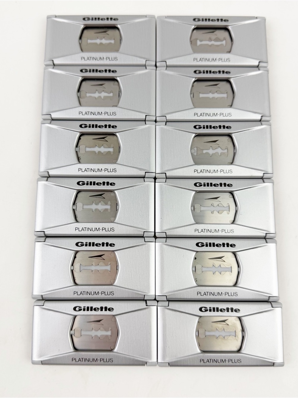 Vintage Gillette Platinum Plus Double Edge Razor Blades 12 Packs (2 per pk)